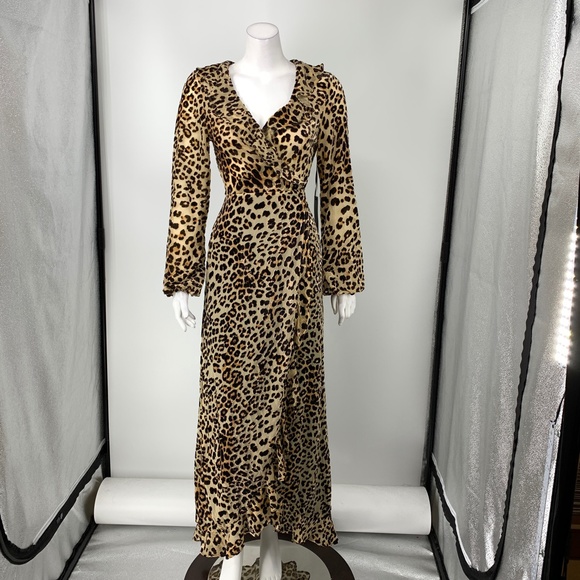 .NEW House of Harlow Lafayette Maxi Dress in Leopard M95 - Picture 4 of 9
